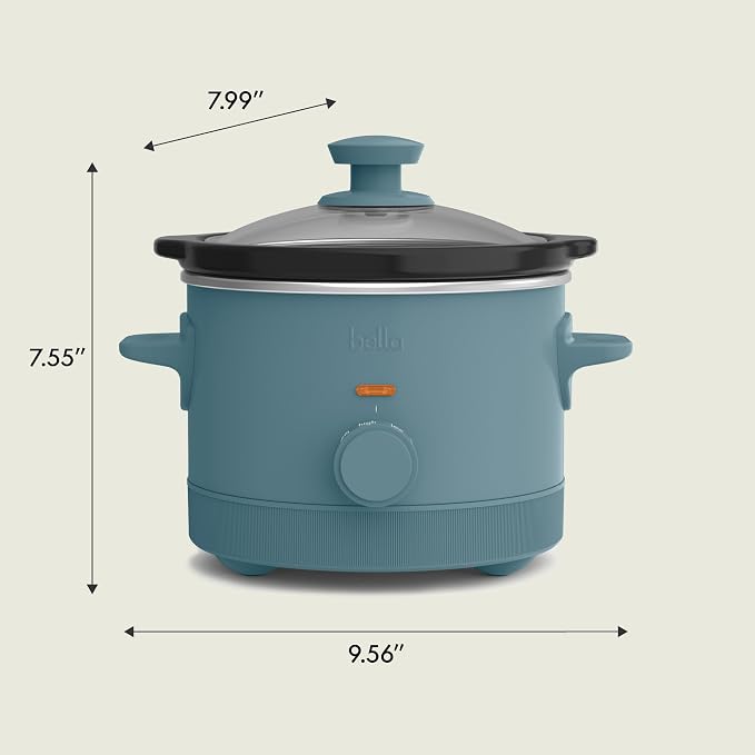 bella 1.5qt Manual Non-Toxic Slow Cooker with 3 Heat Settings, Surf