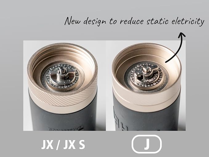 1Zpresso J Manual Coffee Grinder Silver with Assembly Stainless Steel Conical Burr - Numercial Internal Adjustable Setting for Pour Over French Press Cold Brew.