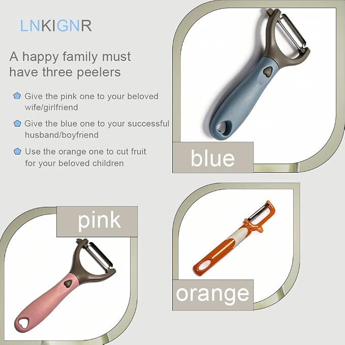 3Pack Carrots Potato Vegetable Peelers for Kitchen fruit Y Peeler for Apples with Carbon Steel Blade