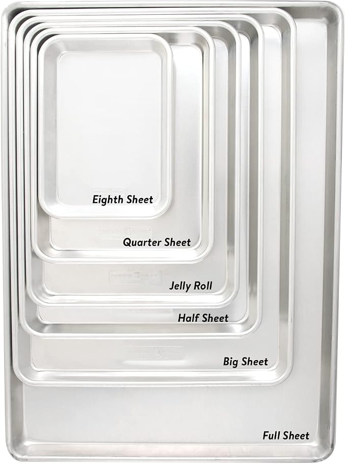 Nordic Ware Aluminum Full Size Sheet Pan 26 x 18 inches for commercial oven use, Full Sheet, 2-Pack (For Commercial Oven Use., Not for standard home ovens)