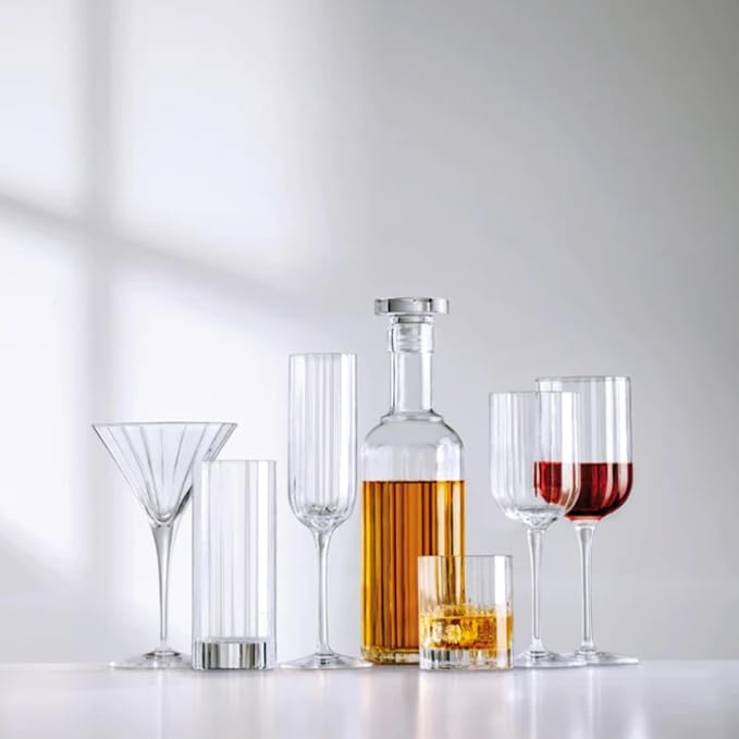 Luigi Bormioli Bach Double Old-Fashioned Glass, 11.25 Oz - Clear, Set of 4 | Durable Lead-Free Crystal Glasses for Whiskey, Cocktails, Spirits & Home Bar Use, Titanium Reinforced Design, Dishwasher Safe