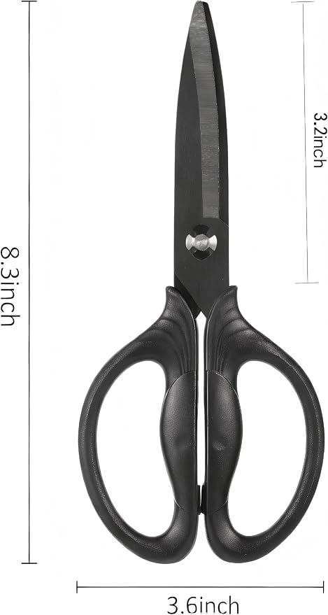Heavy Duty Kitchen Scissors, Titanium Coated All Purpose Shears - Extra Sharp Detachable Blades for Poultry, Chicken Bones, Meat, Vegetables, Herbs | Micro Serrated & Ergonomic Handle