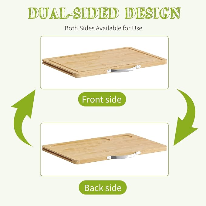 BMOSU Bread Box with Cutting Board for Kitchen Countertop Corner Bread box Double Layer Bamboo Extra Large Capacity Bin Kitchen Food Storage Container (Natural)