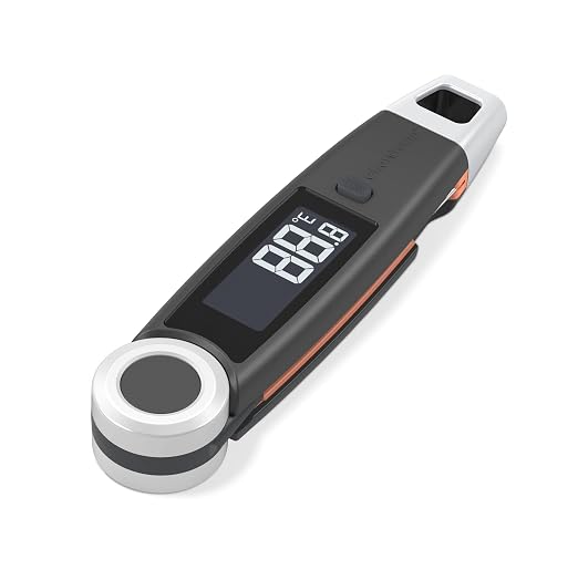 Finaltouch X10 Instant Read Digital Meat Thermometer NSF Certified | IP67 Waterproof Professional for Cooking Grilling BBQ Candy Oil with Rotating Probe and Backlit Display (Charcoal Gray)