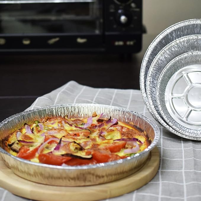 Waytiffer 50 Pack 9 Inch Round Aluminum Foil Pie Pans,Pie Tins Disposable | Heavy-duty,Aluminum Foil Pie, Pie Pan For Cooking,mini pie tins,Baking Tin Plates, Standard Size