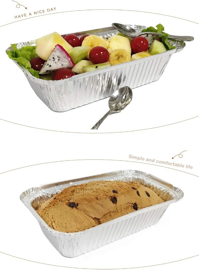 Disposable Aluminum Foil Bread Pans with Clear Lids,1.5lb, 50 Count | 7.3" x 3.7" Small Loaf Pans with Lids for Baking Bread, Meal Loaf & Banana Bread