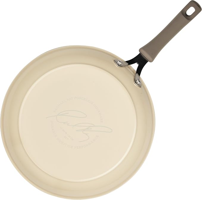 Rachael Ray Cook + Create Nonstick Frying Pans/Skillet Set, 9.5 Inch and 11.75 Inch - Almond