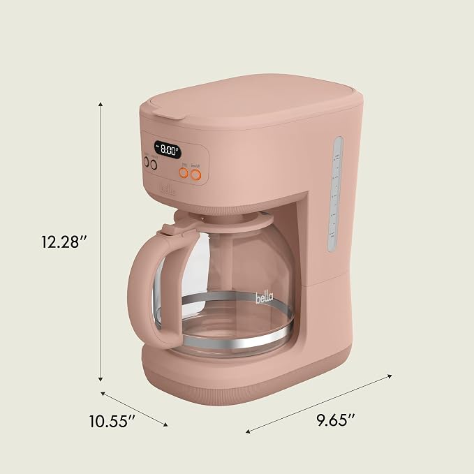 BREW 12-Cup Programmable Coffee Maker with No-Drip Glass Carafe, Blossom