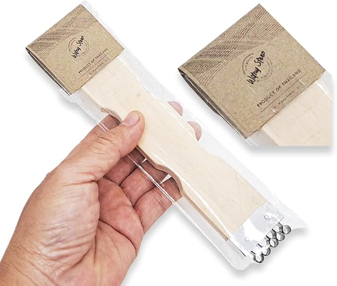 WitnyStore Coconut Grater - Vintage Kitchen Tool - Thai Traditional Style Multipurpose Easy to Use Portable Wooden Hand Held Scraper and Shredder for Fresh or Baby Coconut Meat - 7 x 1.5 x 0.5 inches