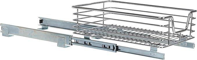 Household Essentials Chrome-Plated Steel Under-Cabinet Pull-Out Organizer