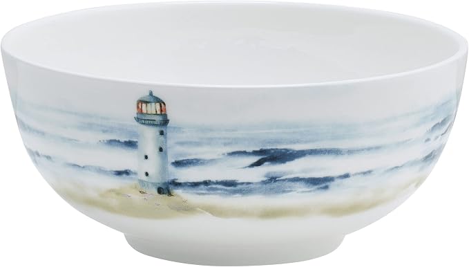 Mikasa Seaside Coastal Bone China Lightweight Chip Resistant 12 Piece Dinnerware Set, Service for 4