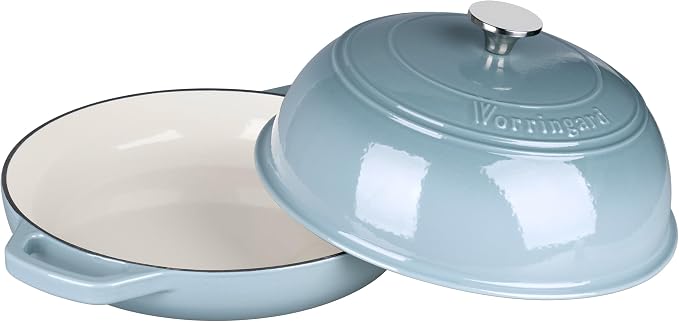 Enameled Cast Iron Dutch Oven Pot with Lid, Bread Oven for Sourdough Bread Baking, Dutch Ovens with Bread Proofing Basket& Baking Supplies Set, 6 Quart, Sea salt