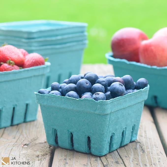 Kitchens Green Molded Pulp Fiber Berry/Produce Vented 1 Pint Basket 40 Pieces
