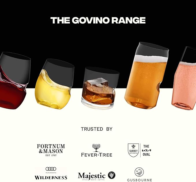 GOVINO Unbreakable Plastic Wine Glasses - Stemless Shatterproof Tritan Glassware, Fancy Cups That Look Like Glass, 12oz, Set of 2