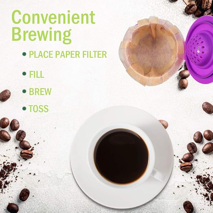 CAPMESSO Disposable Coffee Paper Filters Replacement Keurg Filter Compatible with Reusable Single Serve Pods Keurg Coffee Maker-300 Count (Natural)