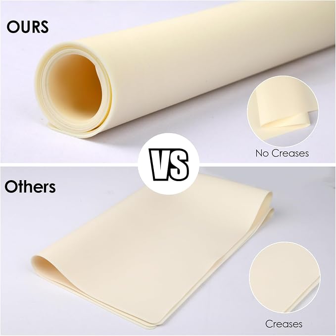 Extra Large Placemat, Food-Grade Flexible Silicone Mat Kids Non-Slip Dinner Placemat Waterproof Heat Insulation Countertop Protector Silicone Pastry Rolling Dough Mats 27.6 x 16''Beige