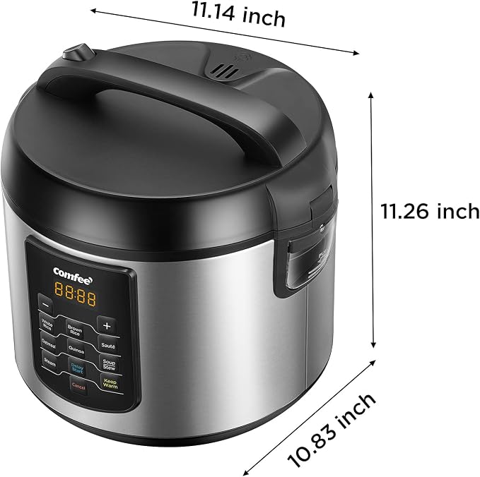 COMFEE' Large Rice Cooker with 8-Functions, 10-Cups Uncooked Rice
