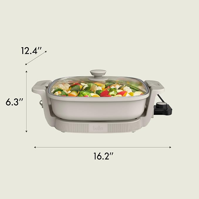 bella Fits-Anywhere™ SAUTE Make & Take Skillet, Non-Toxic, Ceramic, Oatmilk