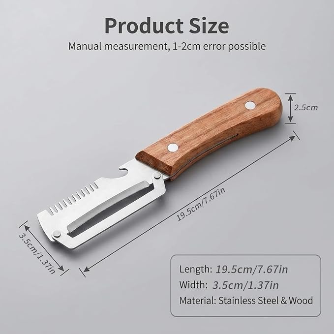 Vegetable Peeler for Kitchen – Multifunctional Stainless Steel Peeler with Wooden Handle & Bottle Opener, Durable for Fruits and Vegetables