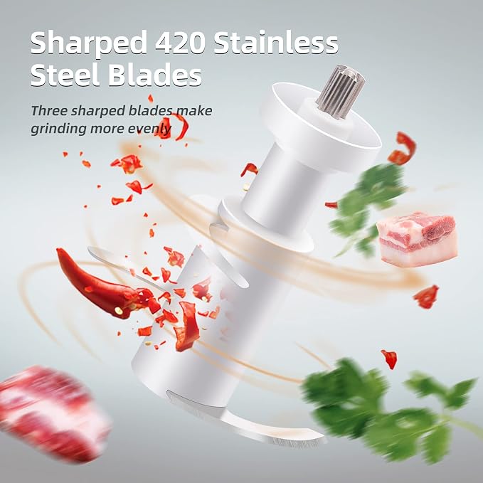 Electric Garlic Chopper 600ML, Rechargeable Meat Grinder, Cordless Garlic Mincer Onion Chopper Food Chopper for Ginger Chili Meat Sauce, Wireless Food Processor, White