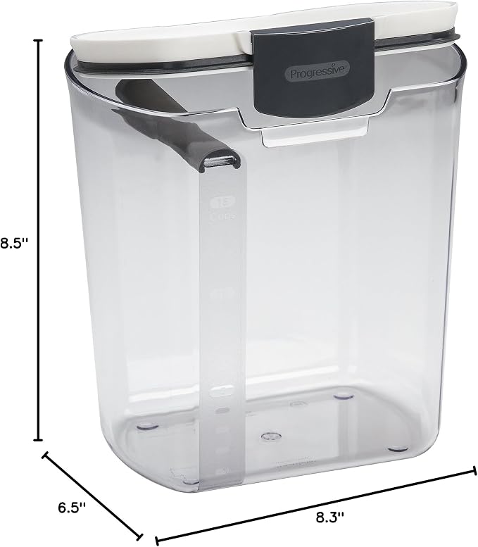 ProKeeper Flour Storage Container, 4-Quart Capacity, Includes Leveling Bar for Mess-Free Measuring | Includes Leveling Bar for Mess-Free Measuring, BPA-Free and Dishwasher Safe