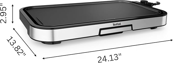 T-fal XL Electric Griddle with Adjustable Temperature and Non-Stick | 1500W power, 5 temperature settings, Even heat distribution, Minimal oil needed, Versatile for breakfast and dinner