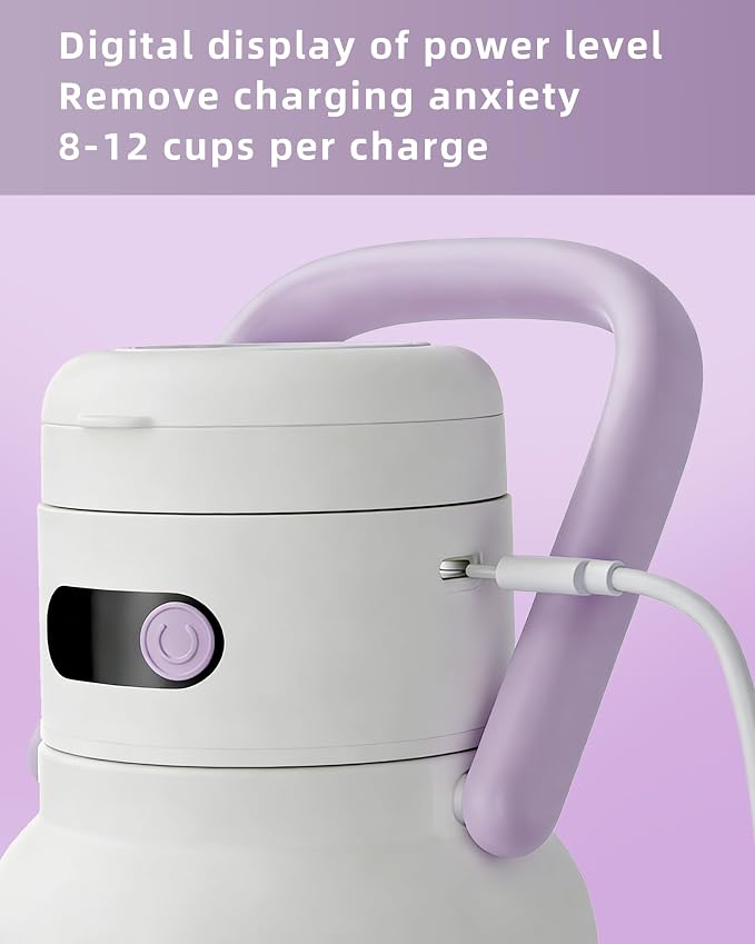 Portable Blender, Personal Smoothie & Shake Blender, 33oz BPA-Free Vessel, Leakproof Lid with Sip Spout, USB-C Rechargeable, Detachable & Easy-to-Clean, Purple