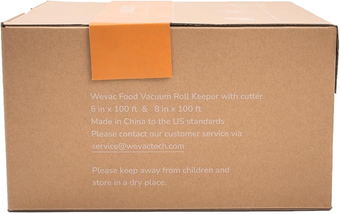 Wevac Vacuum Sealer Bags for Food, 6"x100' & 8"x100' Rolls with Cutter Box | BPA free, Commercial Grade, Heavy Duty, Freezer Safe, Sous Vide, Meal Prep, Meat & fish, Compatible with FoodSaver Sealers