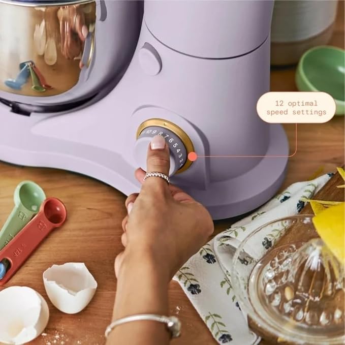 Wonderful Kitchen Stand Mixer 3.5 Qt Bowl, 12 Speeds Tilt-Head, Dough Hook Flat Beater Whisk for Baking Tasks Metal Build for Baking (Lavender)