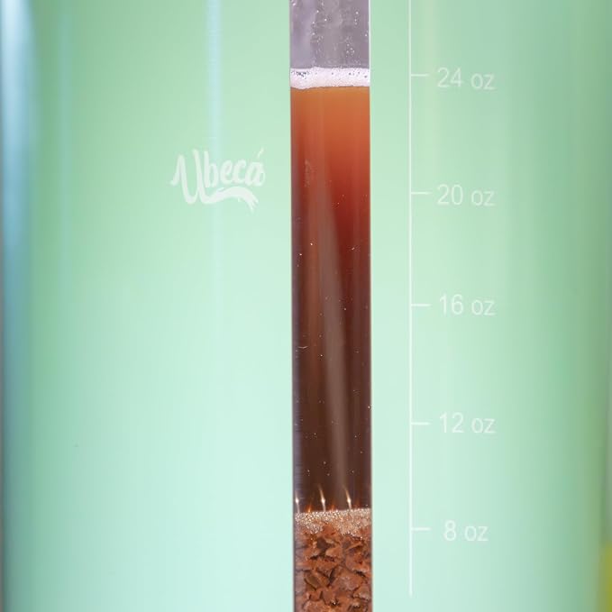 French Press 34 oz Coffee Maker | Mint Green | Thick Borosilicate Glass | Bamboo Handle 2-Layer | Stainless Filter and cover | Easy Clean Eco-Friendly Gift ready Set
