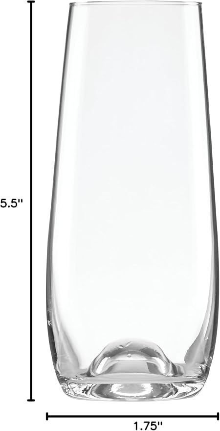Lenox Tuscany Classics Stemless Champagne Flutes, Set of 6 | handcrafted glass, mouth-blown | 5.5 inch height, 9oz capacity | dishwasher safe, gift for women, flutes