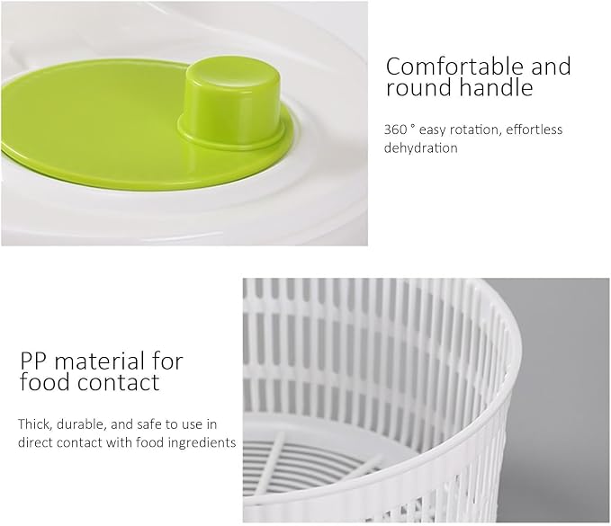 Salad Spinner, Vegetable Washer Dryer Drainer Strainer, Lettuce And Produce Dryer With Bowl, Colander And Built In Draining System For Fresh, Crisp,Salad And Produce