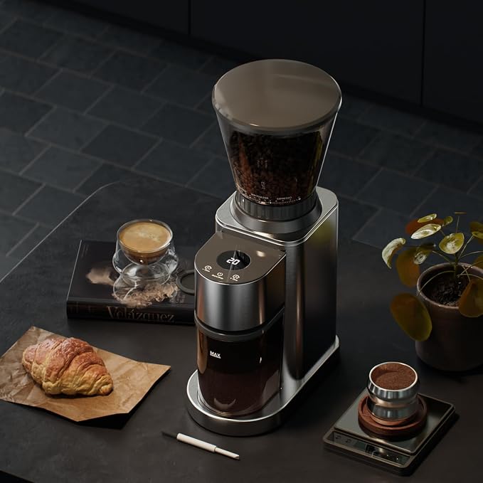 Electric Burr Coffee Been Grinder with Adjustable 24 Precise Grind Settings, 40s Digital Timer for French Press, Espresso, and Drip Pour Over, Home Use, Black
