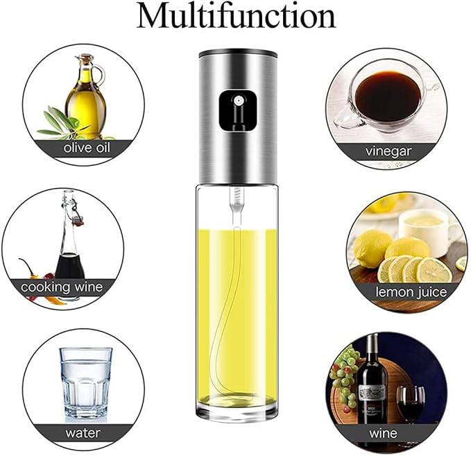 Oil Sprayer for Cooking Olive Oil Sprayer Mister for Air Fryer Vegetable Vinegar Oil Portable Mini Kitchen Gadgets for Baking,Salad,Grilling,BBQ,Roasting (2 Pack)