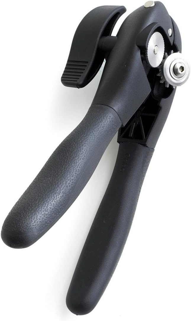 CUTCO Model 1506 Can Opener with black soft-grip handle in factory-provided plastic bag