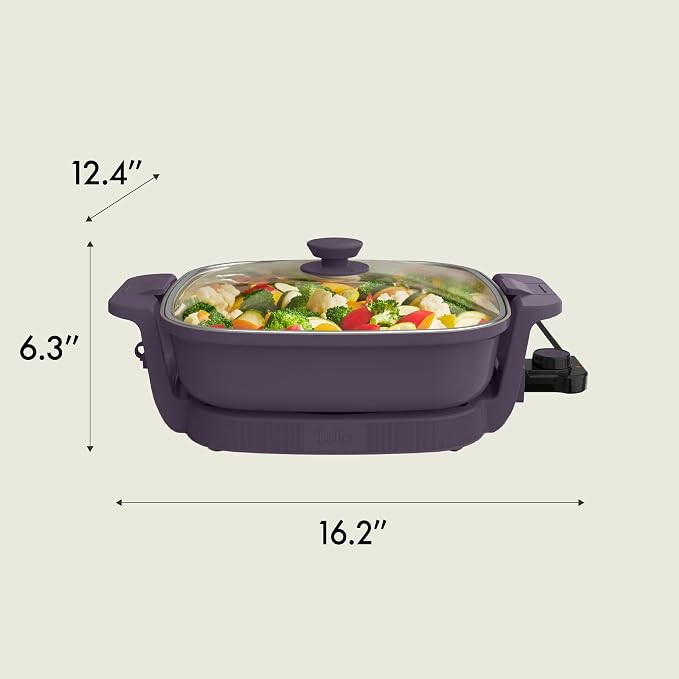 bella Fits-Anywhere™ SAUTE Make & Take Skillet, Non-Toxic Ceramic, Plum
