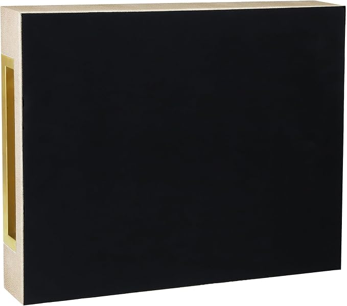 HofferRuffer Faux Leather Serving Tray with Gold Metal Handles, Stylish Decorative Tray Organizer for Coffee Table, Ottoman, Home Decor and Serving (LightGrey Shagreen, 16.2" x 12.2" x 2")