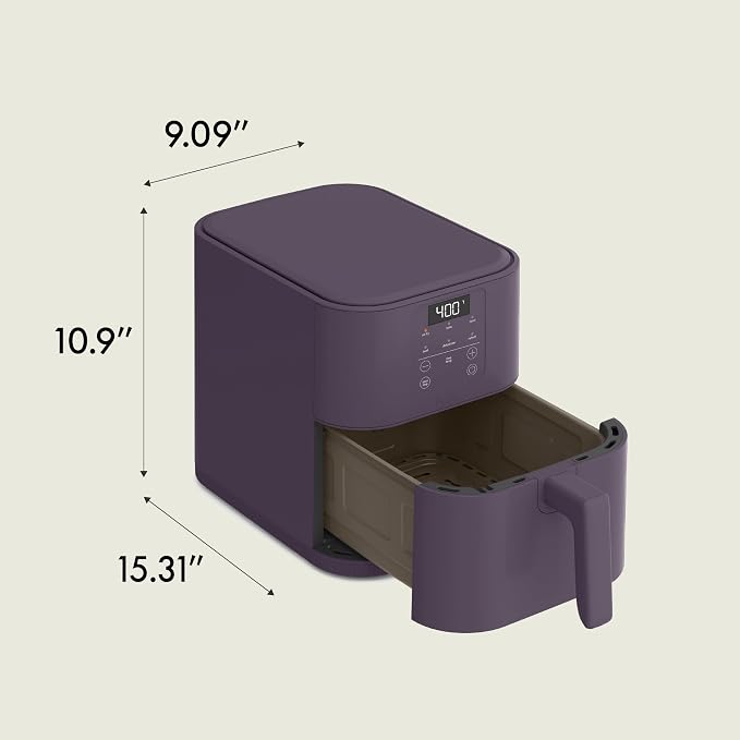 bella Fits-Anywhere™ 6qt Slim Air Fryer with Non-Toxic Coating, Plum
