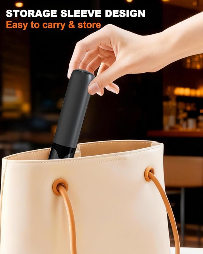 Rechargeable Milk Frother Handheld, Coffee Frother Wand Drink Mixer with Stainless Steel Whisk for Coffee, Cappuccino, Lattes, Frappe, Matcha and Hot Chocolate, (Black)