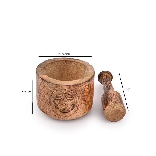 Wooden Mortar and Pestle Garlic Masher Hand Grinder Crusher Kitchen Gadgets