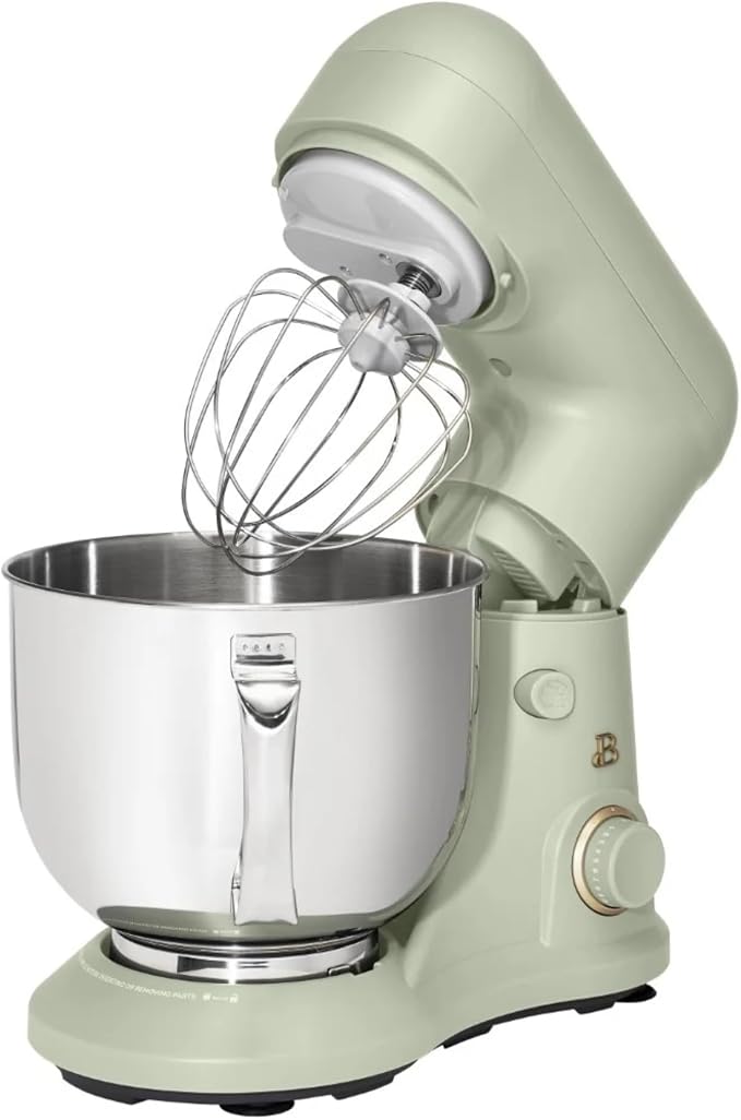 5.3 Qt Stand Mixer, 300W Electric Kitchen Mixer with 12 Speeds, Tilt Head Design, Stainless Steel Bowl, Dough Hook Whisk Beater Splash Guard (Sage Green)
