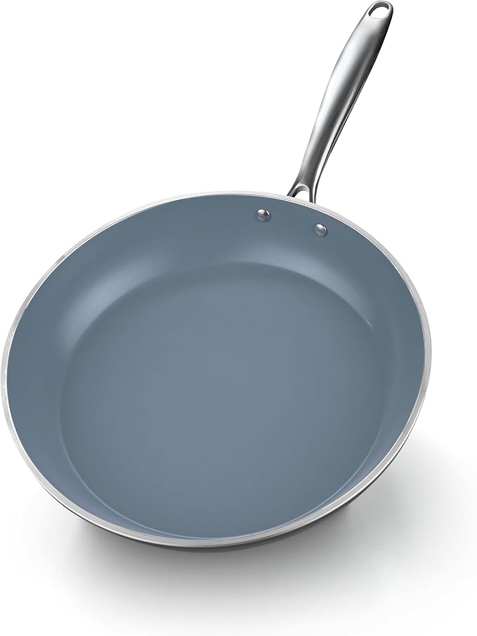 Cook N Home Classic 12 Inch Ceramic Nonstick Frying Pan, Cookware Skillet Egg & Omelet Pan, Induction, Oven Safe, Black