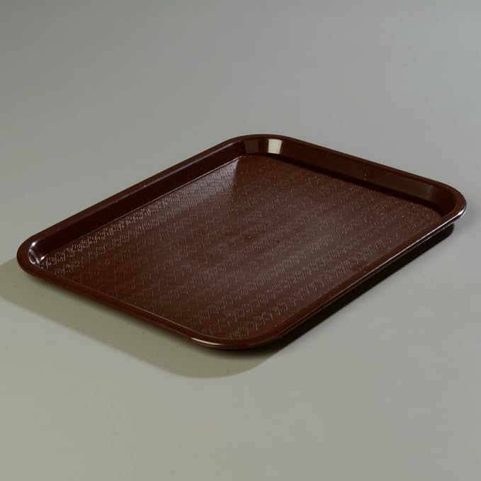 Carlisle FoodService Products Cafe Plastic Fast Food Tray, 14" x 18", Chocolate