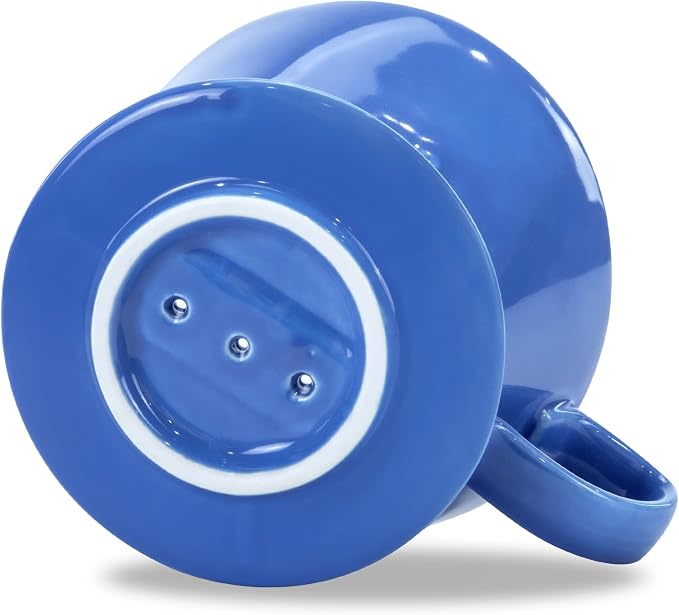 Pour Over Ceramic, Coffee Dripper Ceramic Coffee Maker,Blue | 3 Holes Flat Bottom, Porcelain Slow Filter Cone for Travel, Camping, Office, Home, Coffee Maker Brew