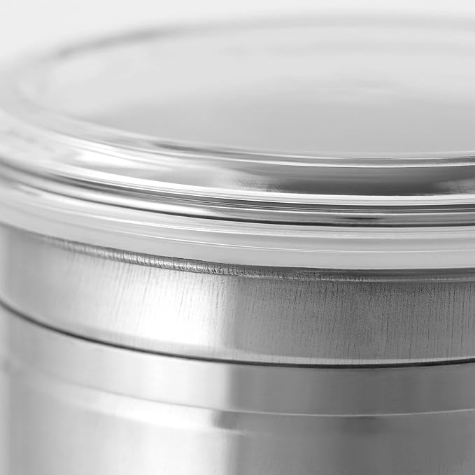 QWORK 4 Pack 62OZ Stainless Steel Canister Set with Lids - Airtight Food Storage Canisters, Sealable Jars for Coffee, Sugar, Flour, Tea