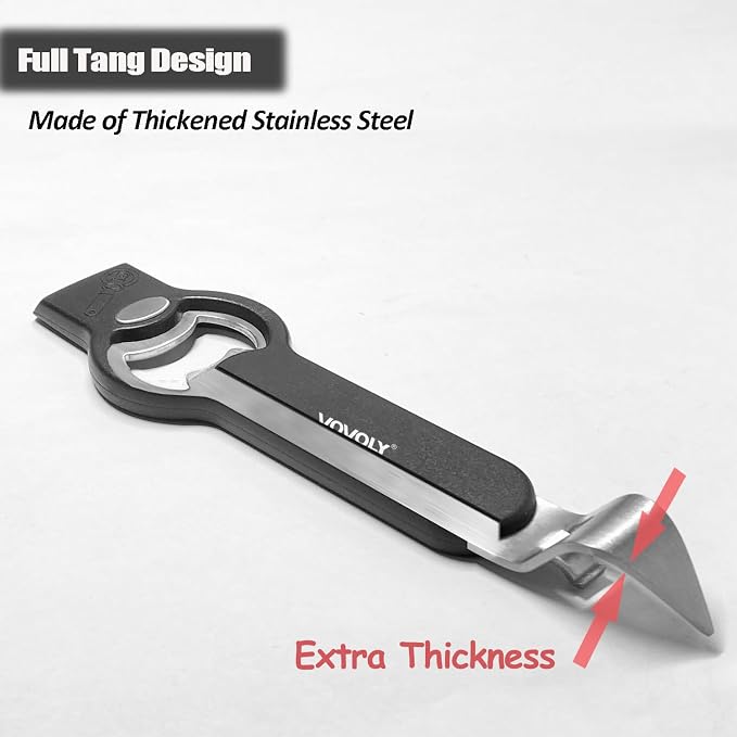 3-in-1 Magnetic Bottle & Can Opener, Manual Can Punch Opener, Black | Punch Can Opener for Liquid with Cap Catcher, Stick to Fridge/Refrigerator for Easy Storage,Magnet Can Tapper Church Key
