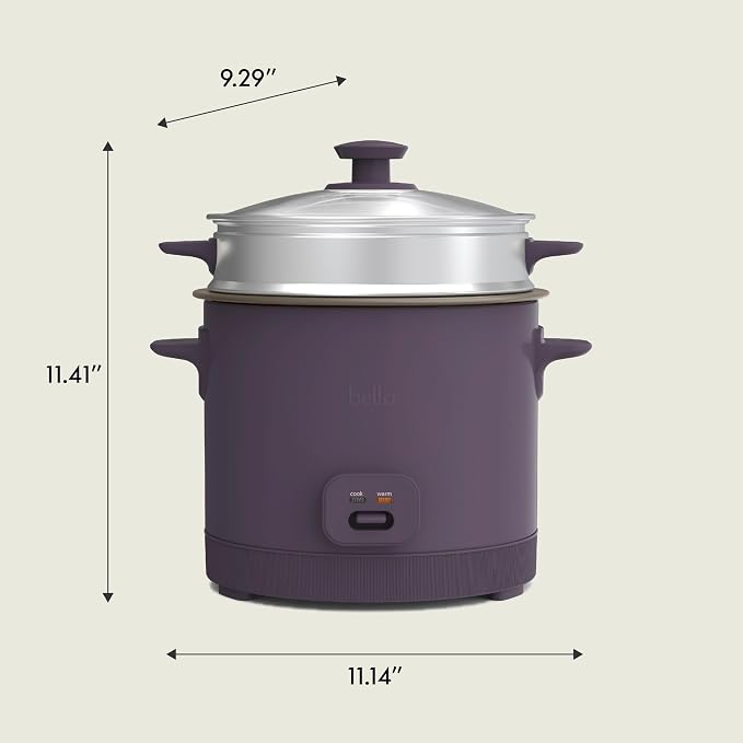 bella 16-Cup Rice Cooker and Steamer, Plum