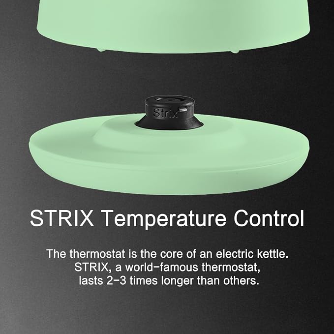 1.5L Electric Kettle Temperature Control, Green | Double Wall Cool Touch Teapot, Fast Boil, 5 Temperature Control, LED Display, Auto Shut-Off & Keep Warm