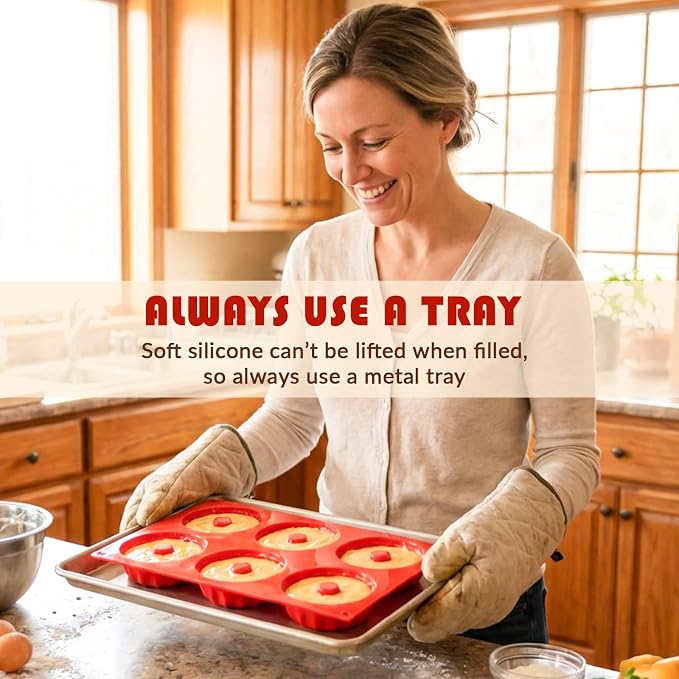 HKNMTT 2Pcs Mini Fluted Cake Pans 6-Cavity Non Stick Buntz Pan BPA Free | Food-Grade Silicone, Oven Safe, Easy Release, for Baking Cakes, Jelly, Brownie