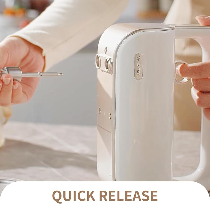Hand Mixer Electric Handheld, 950W Peak Powerful, UL Certified for Safety | Lightweight Kitchen Mixer, Turbo for Baking, 6-Piece 304 Food-Grade Steel, 2 Beaters + 2 Dough Hooks + Whisk + Milk Frother